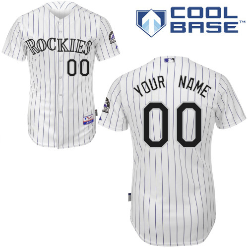 Customized Colorado Rockies MLB Jersey-Men's Authentic Home White Cool Base Baseball Jersey